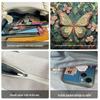 Trendy Gold Silk Jacquard Butterfly Canvas Shoulder Bag