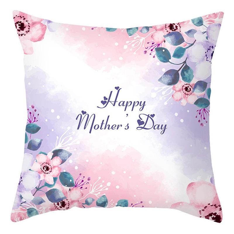 Mother's Day Pillow Cover Home Office Peach Skin Cushion Cover Sofa Car Cushion Cover Backrest