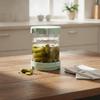 Strainer Mesh Hourglass Shape Pickle Jar with Fork Kimchi Making Jar  Kitchen