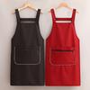 Kitchen Apron with Dual Pocket Solid Color Water-Resistant Oil-proof Adjustable Men Women