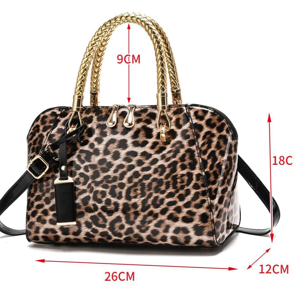 2025 Leopard Print Versatile Handbag: White & Khaki Crossbody Shoulder Bag for Women
