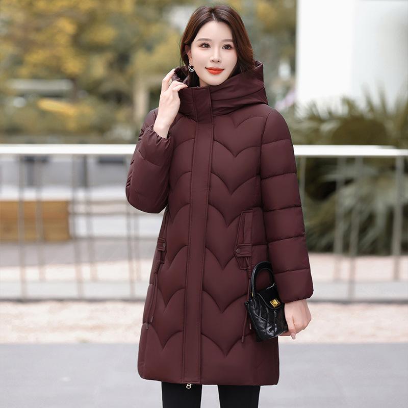 

Новая приталенная хлопковая одежда женская средней длины в зарубежном стиле зимняя свободная утолщенная приталенная хлопковая куртка L