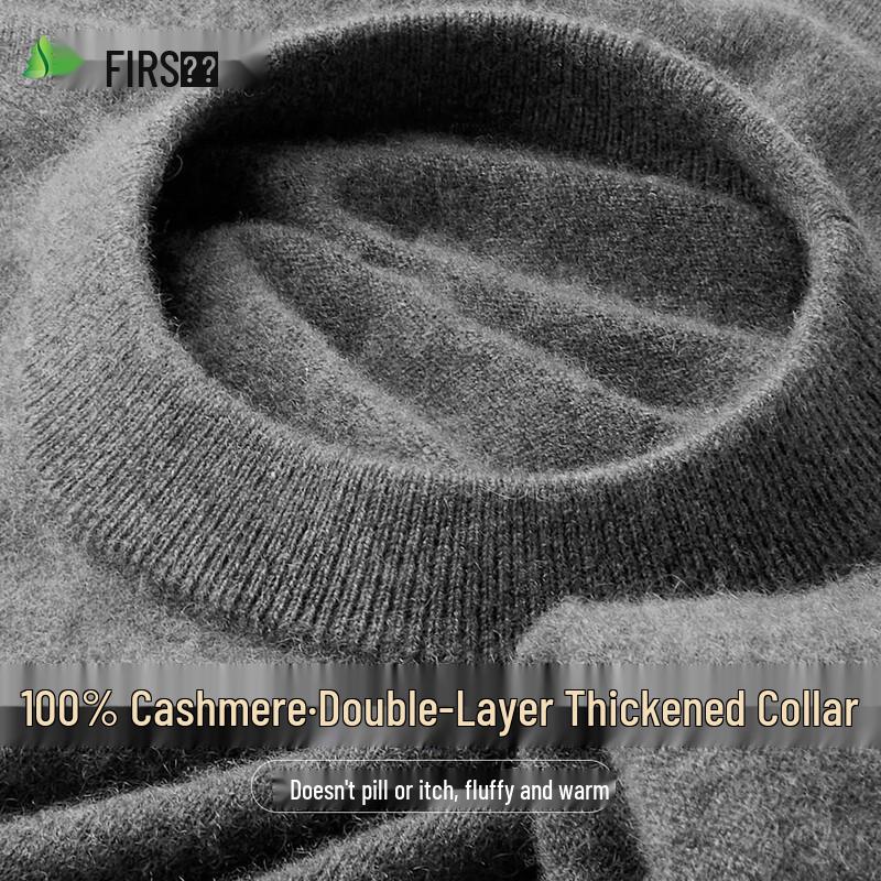 Shanshan Men's Pure Cashmere Round Neck Pullover Sweater