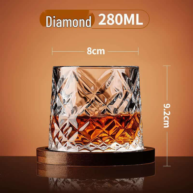 MDNG Diamond Rotating Whiskey Glass with Base