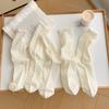 2Pairs Lingge Mid-calf Cotton Socks Heart Ruffle Tube Socks Women Sweet White Socks  Daily