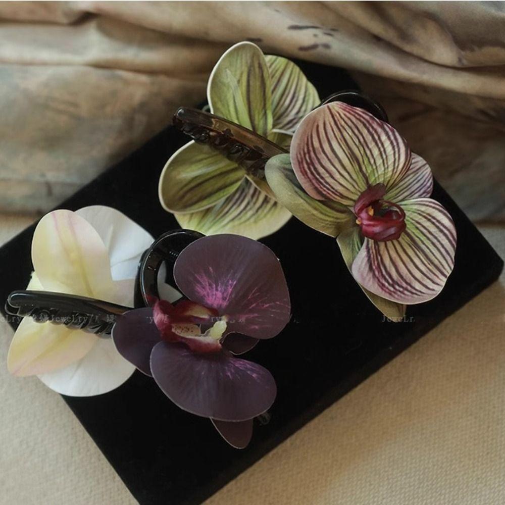 

Ponytail Clip Flower Hair Claw Shark Clip Large Shark Clip Cute Butterfly Orchid Hair Clip Beach Style 6