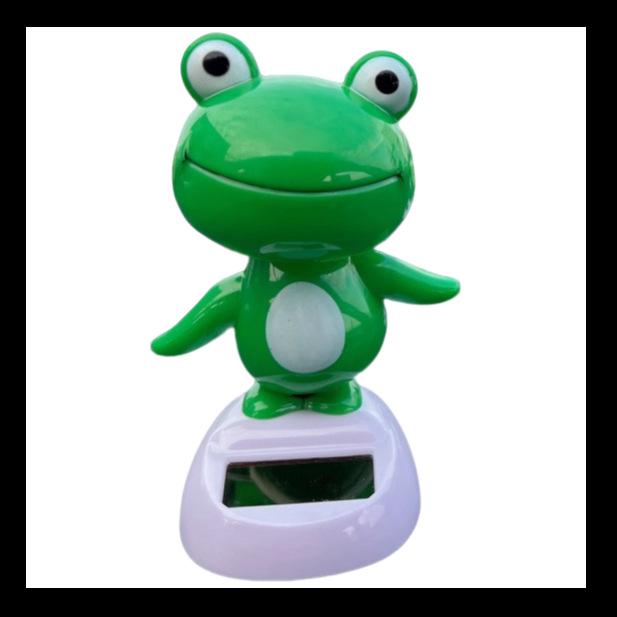 Quick Ship Solar Frog Ornament for Car Dashboard or Roof