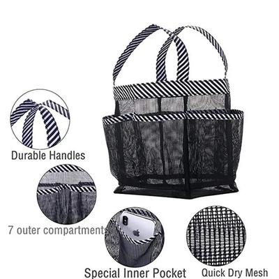 Dusch-Caddy Tasche Netz-Duschkorb Schnelltrocknend Badezimmer-Organizer mit 8 Taschen Tragbarer Caddy für Wohnheim Camping Schwimmen