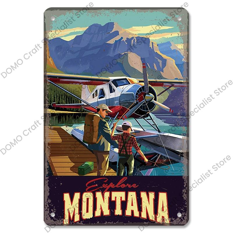 Vintage Airplane Plaques Metal Plate Top Gun Air Force Jet Aces Fighter Retro Metal Tin Signs Club Man Cave Home Wall Decor