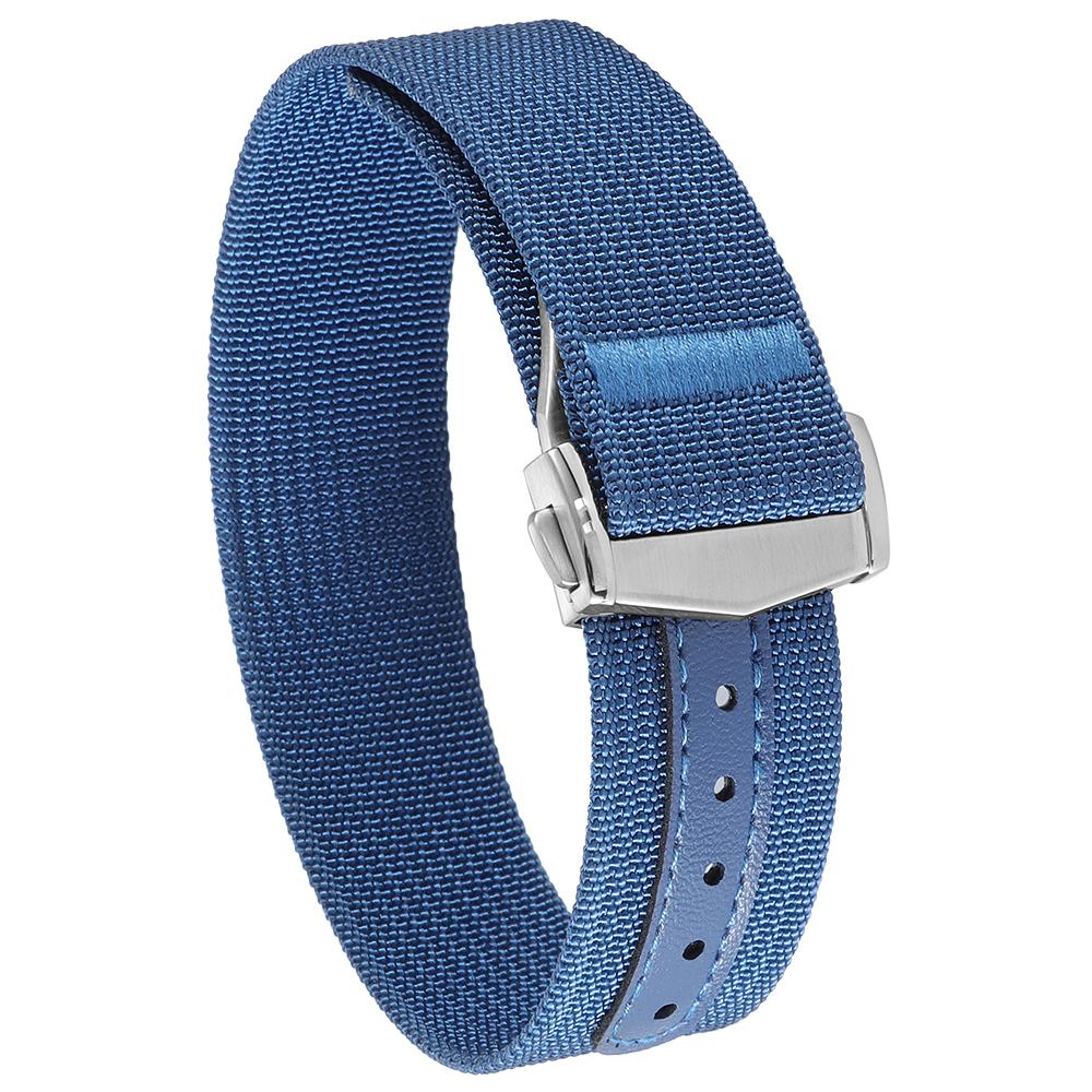 Premium Ribbed Watch Band Deployant Clasp Nylon 22MM 20MM Watch Strap for Omega Folding Buckle Watchband Sport Wristband For Men