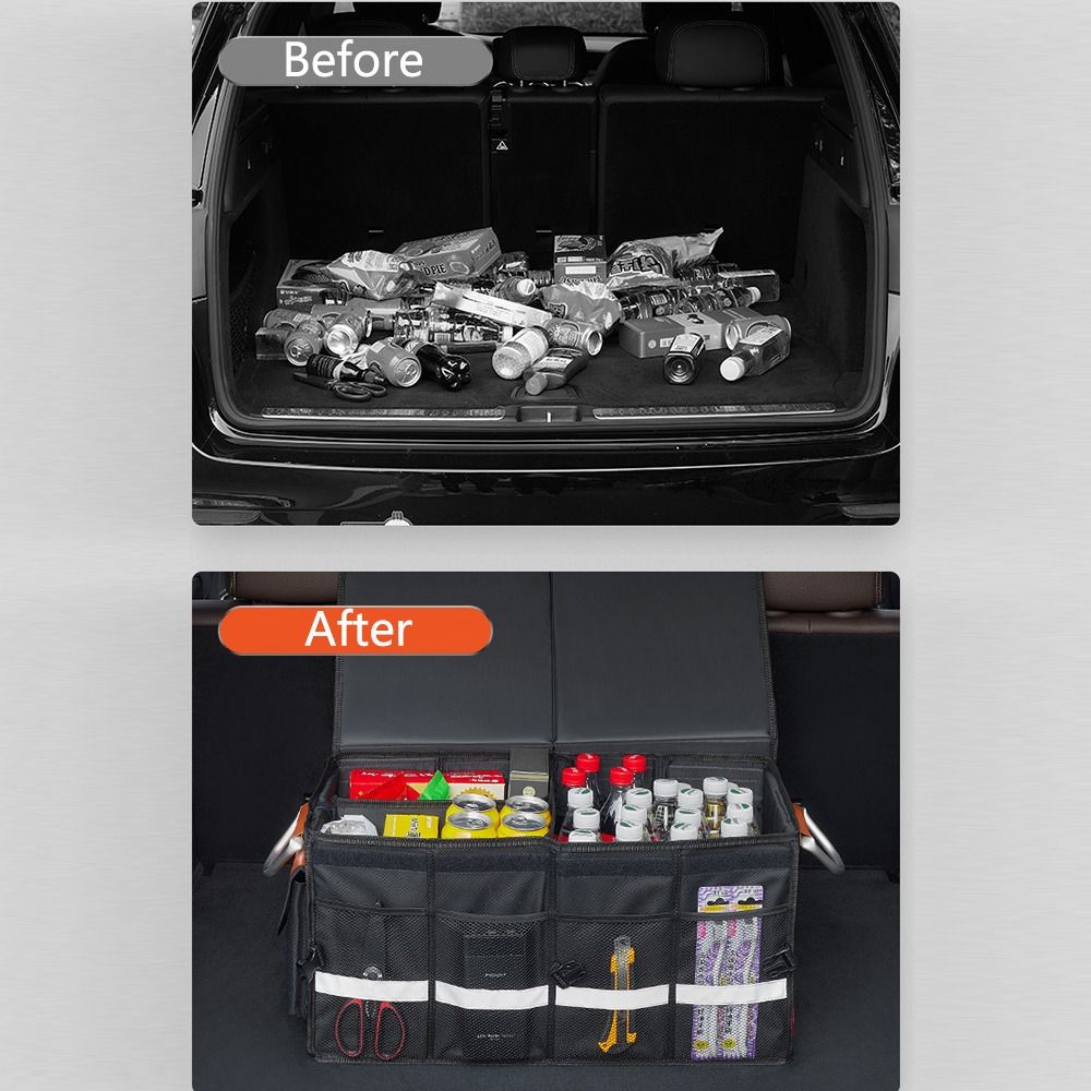Collapsible Car Storage Box Lid Trunk Storage Bag Reusable Car Cargo Container  Car Accessories