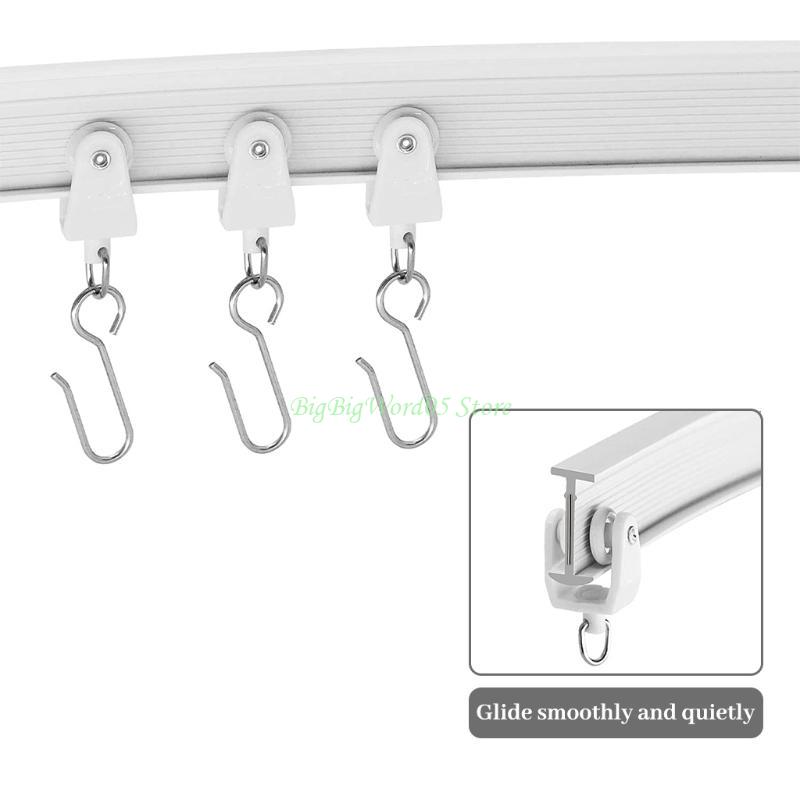 24TE Wall Mount Ceiling Curtain Track, Flexible Curved Ceiling Track for Room Divider