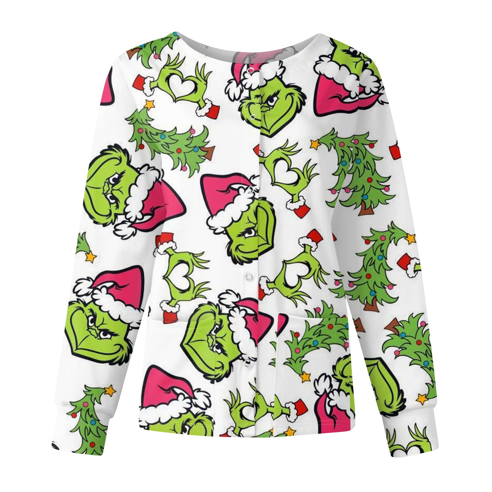 

Женская повседневная модная куртка с длинными рукавами и на одной пуговице с рождественским принтом M