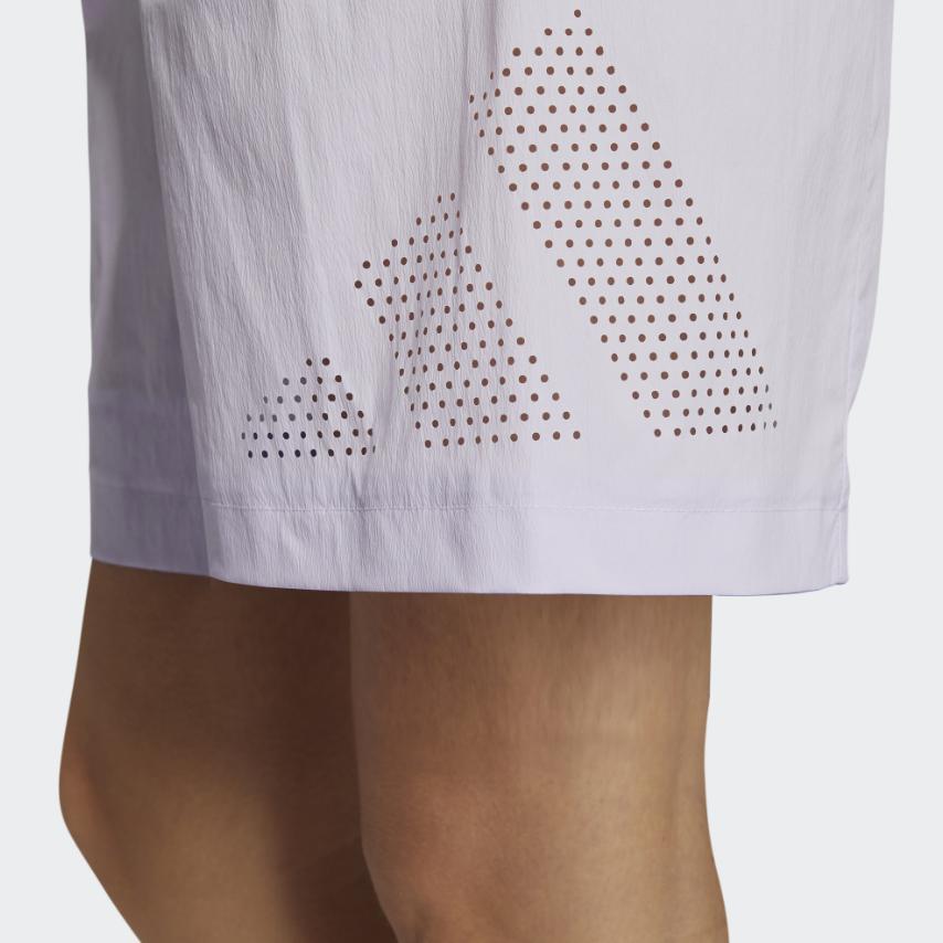 Adidas Casual Drawstring Waist Spliced Sports Shorts Women Bottoms Light-Purple HE9956