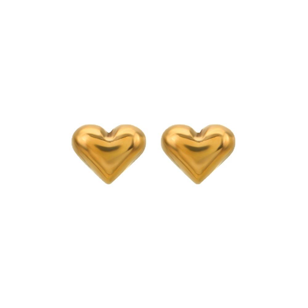 Love Stud Earrings, European and American Fashion Simple Popular Peach Heart Stainless Steel Stud Earrings, Female Personality Versatile Heart-shaped