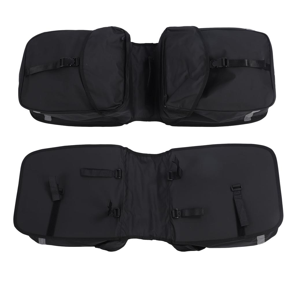 34L Bike Rear Seat Bag Waterproof Double Side Bicycle Saddle Bag with Reflective Strips for Bicycle Night Riding Cycling Black