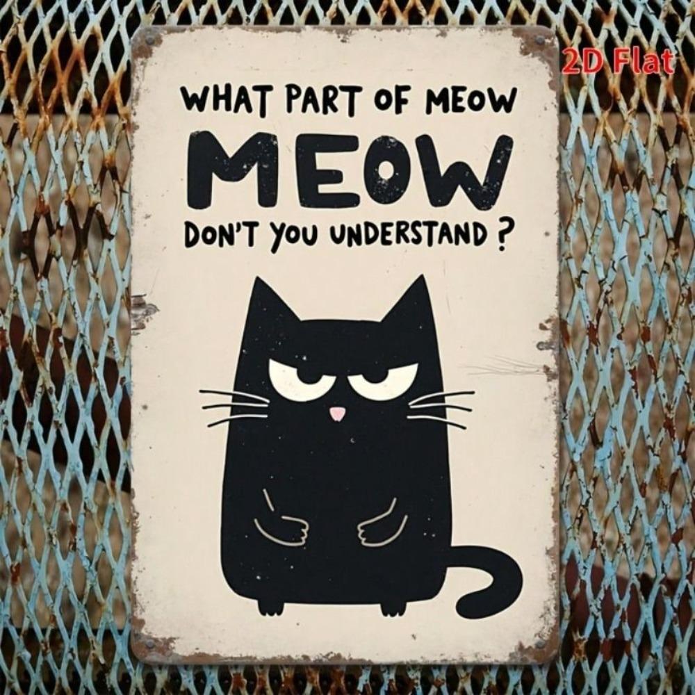 Metal Wall Art Funny Cat Tin Sign Retro Home Decoration JOOM2025