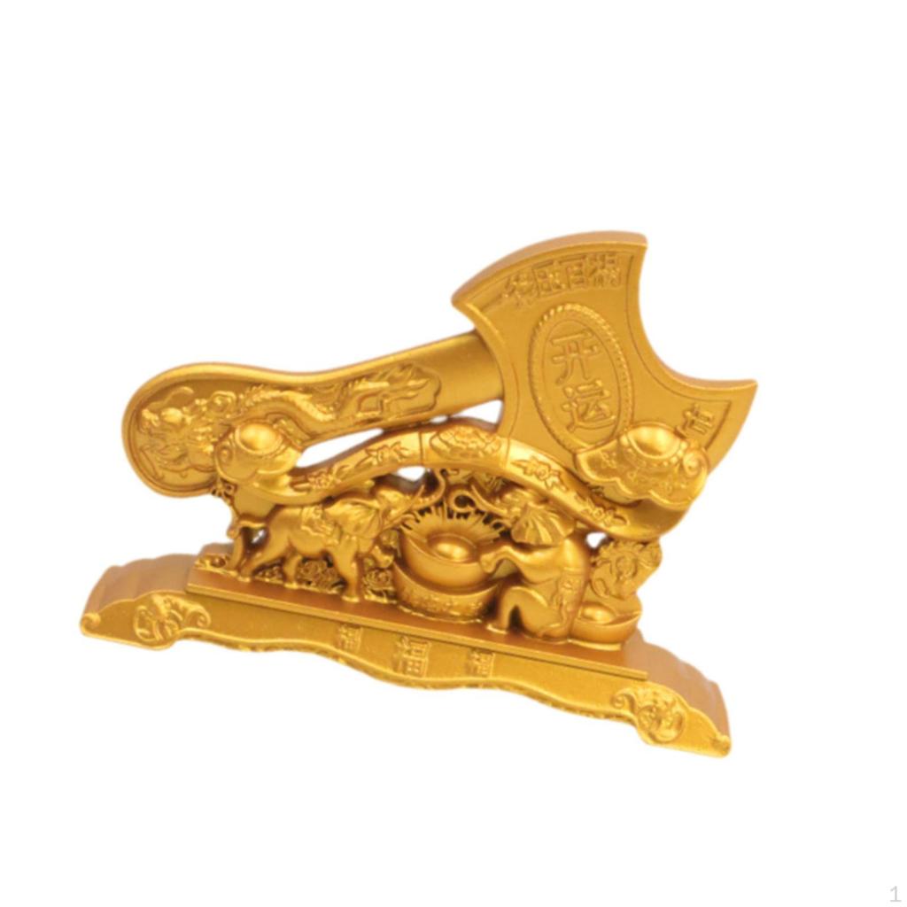 Feng Shui Statue Good Fortune Sculpture Wealth Lucky Figurine Metal Ornament for Office