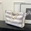 Petit sac bandoulière rayures fraîches grande capacité pour femme nouveau sac en toile loisirs étudiant sac de cours sac fourre-tout
