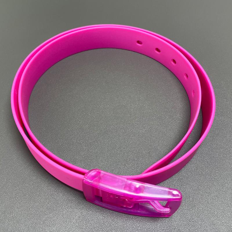 Nuove Cinture Per Uomo Donna Colori Uni Caramella Gomma Siliconica Pelle Forma Ondulata Fibbia in Plastica Cintura Carina Senza Metallo