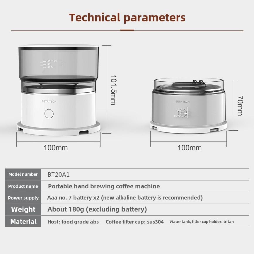 Mini Coffee Maker, Coffee Brewer, Grinder, Fully Automatic Hand Brew Drip Coffee Maker