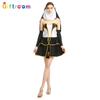 Womens Gorgeous Golden Nun Cosplay Costume Short Skirt Made Of Polyester For Themed Parties