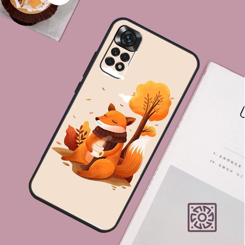 

Autumn Leaves Fall Fox Case For Xiaomi Redmi Note 14 Pro 13 12 11 10 15 Pro Plus Redmi 15C 15 14C 13C 10C 12C Cover Redmi 15C 5G