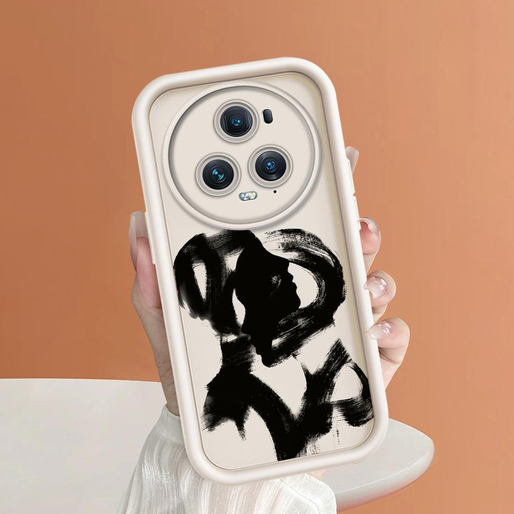 Soft Silicone Square Ladder Printing Pattern Phone Casing Full Cover Camera Shockproof Protection Rubber Case for Huawei Honor