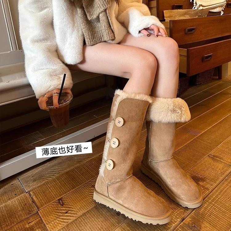 Wool Version~ Thick-soled Snow Boots Women's Winter New Velvet Thickened Non-slip Warm High Knight Boots Northeast Cotton Boots