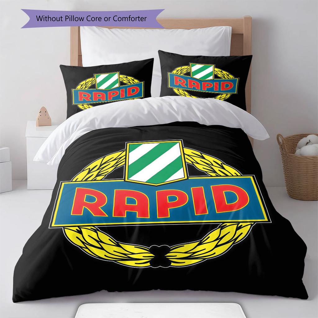 Set Copripiumino Trapuntato Rapid Wien Federa Decorazione Casa Regalo di Compleanno (1 * copripiumino + 2 * federa, senza nucleo)