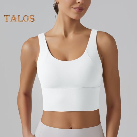 Yoga Vest Bra with Fixed Breast Pads Deep V Back Design Sport Vest Solid Color Shockproof Bra Top Running Fitness Camisole