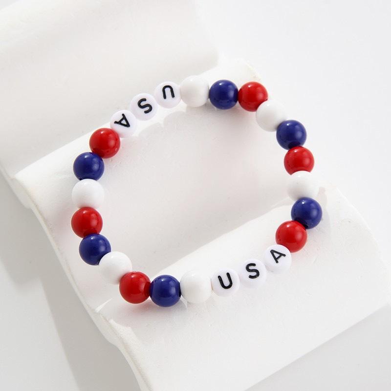 USA Independence Day Colorful Handmade Beaded Bracelet