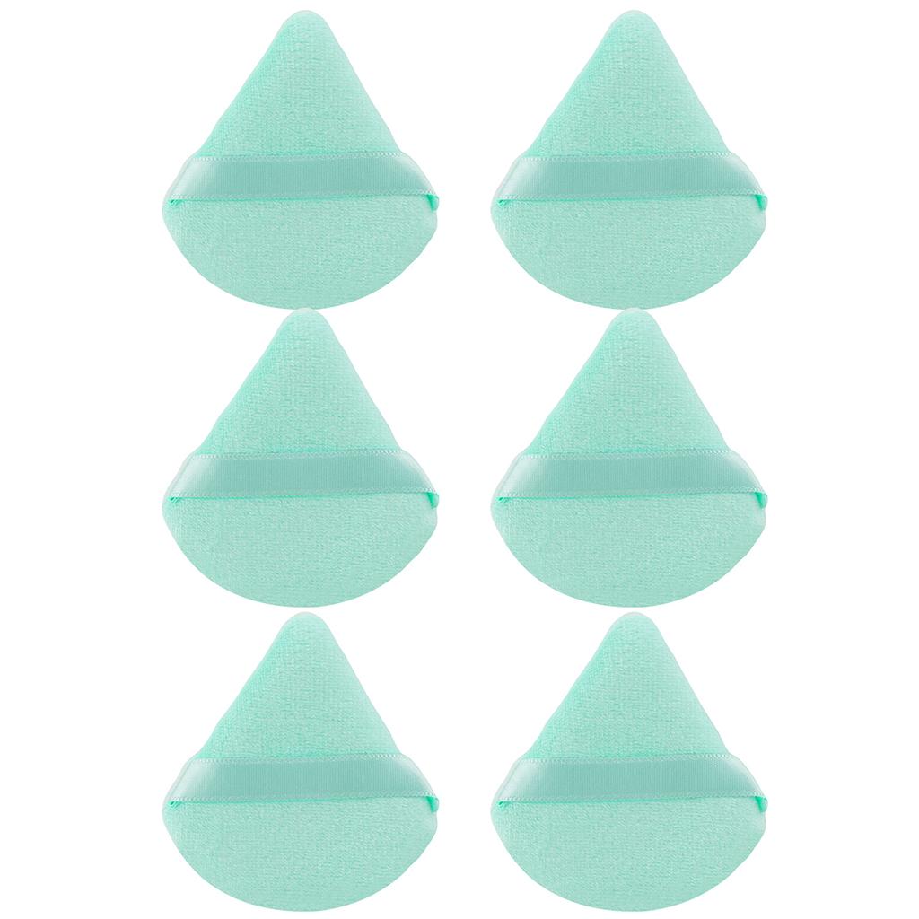 6 Pcs Powder Puff Face Makeup Sponge Soft Velour Triangle Powder Puffs For Loose Powder Body Powder Cosmetic Foundation Beauty