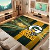 Green Bay Packers Personalized Crystal Velvet Carpet, Customized Name Text Soft Anti‑Slip Rug for Living Room Bedroom