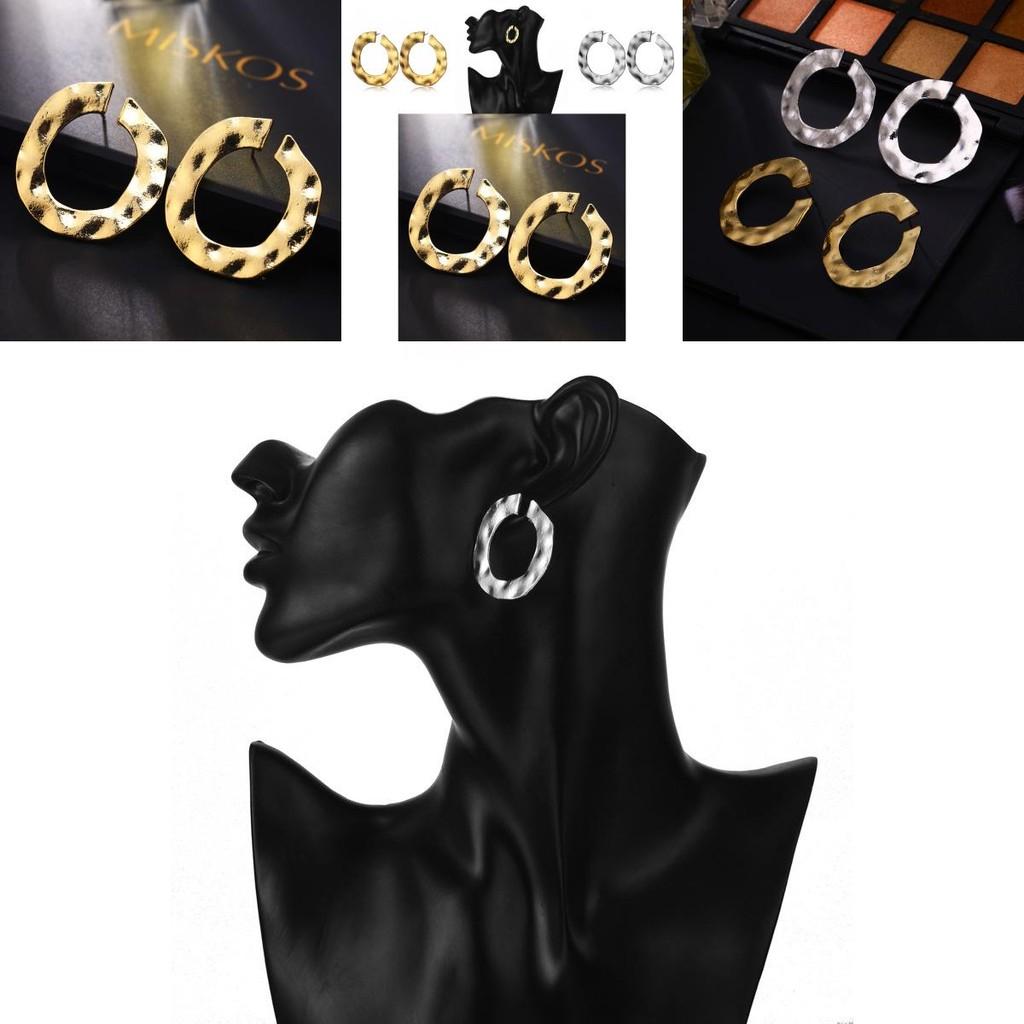 Elegant Geometric Alloy Round Hoop Earrings For Women Trendy Fashion Statement Pieces