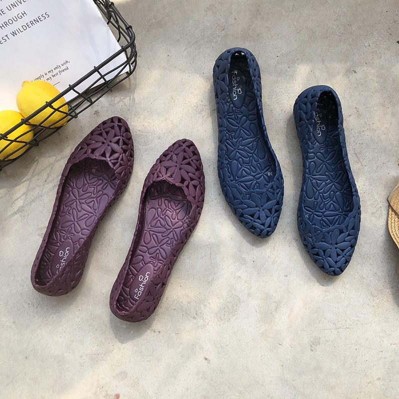 Jednobarevné Plum Blossom Duté Nepromokavé boty do deště Malé špičaté želé plastové boty Volný čas Prodyšné Plážová Turistika Obuv