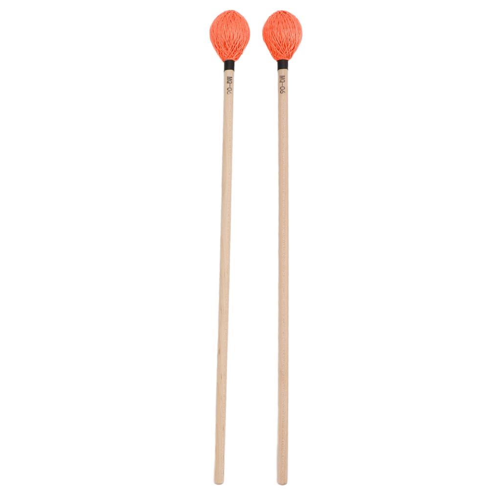 1 Pair Marimba Mallets Medium Hard Yarn Head with Maple Handle for Percussion Playing MQ‑06