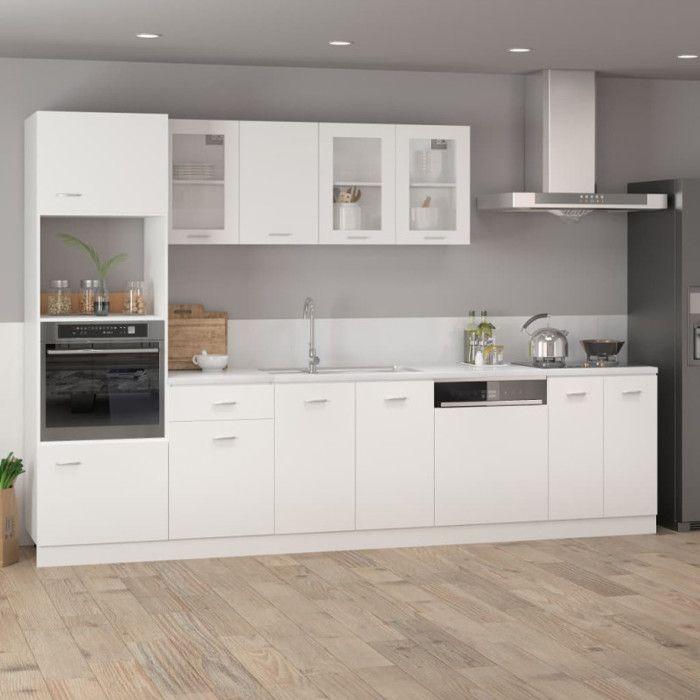 VidaXL Hanging Glass Cabinet White 80x31x60 Cm Engineered Wood 802529