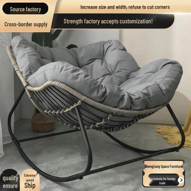 Rattan Bird's Nest Rocking Chair: Lazy Double Seater for Balcony & Leisure