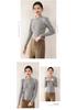 Women's Retro Qipao Collar Knitted Sweater with Frog Button Design, Slim Fit