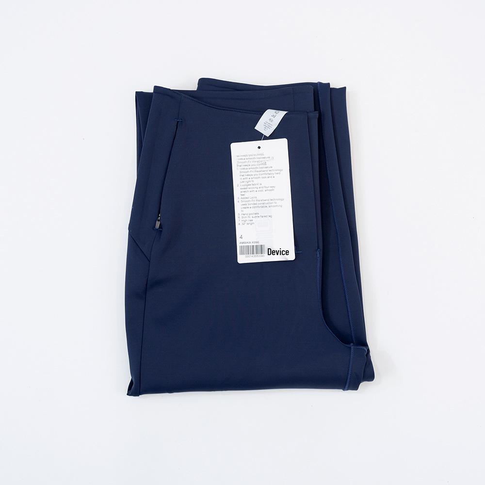 High-Waist Slim Fit Flared Trousers: Anti-Wrinkle, Elastic, with Pockets and Hip Lift for Casual Commute