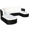 Salon de jardin - vidaXL - 4 pcs - Résine tressée - Noir - Mobilier extérieur résistant