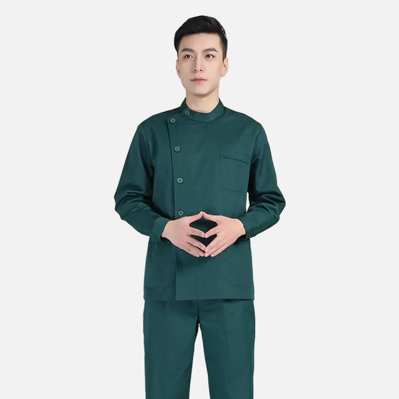 Navy Blue Long Sleeve Nurse Uniform Set for Spring & Autumn - Dental, Beauty Salon, Medical Use