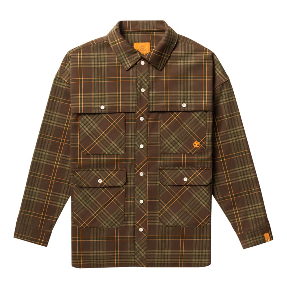 

Timberland TOKYO DESIGN COLLECTIVE Рубашка с утилитарным карманом, шоколадного цвета, размер XS, унисекс, коричневый, (TB0A6FZ72431)