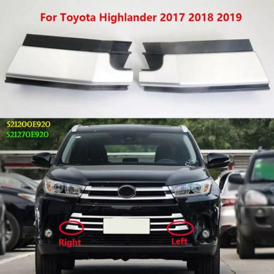 1Pair Silver Front Bumper Tow Hook Eye Cover Cap For Toyota Highlander 2017-