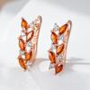Shiny Red Natural Zircon Drop Earrings Women Fashion  Rose Gold Color High Quality Daily Fine Vintage Jewelry