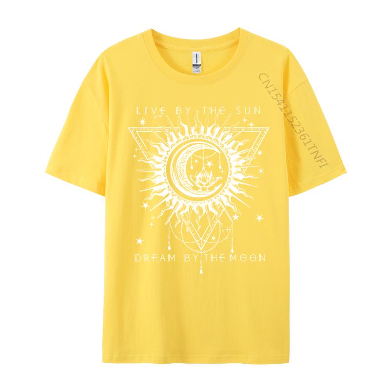 Live By The Sun Dream By The Moon Boho Printed On T Shirt New Arrival O Neck Casual Unisex Tshirts Street Tops Shirts