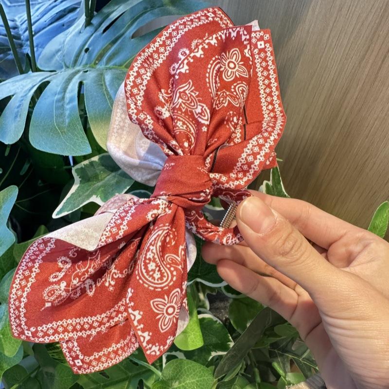 Bohemian Style Sweet Bow Hair Claw French Elegant Shark Clip Large Size Hair Clips Boho Vacation Headwear Women Hair Accessories