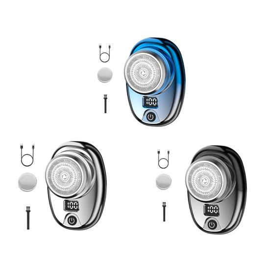 Mini Electric Shaver for Men, LED Display Rechargeable Wet Dry Shaving Razor, Waterproof Portable Beard Trimmer for Travel, Home, Office
