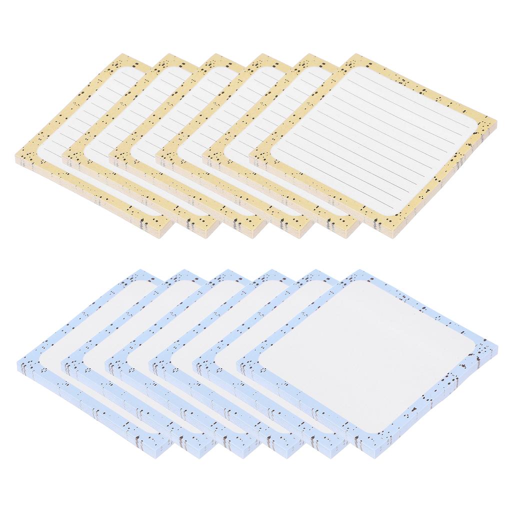 6/12Packs Cute Sticky Notes 75x75mm 50Sheets/Pack Sticky Notes Self-Stick Notes Pads with Lines Office Message Stickers 4Colors